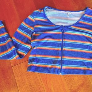 Cropped zip up cardigan